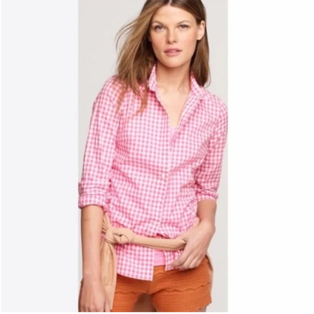 J.Crew Pink Gingham Shirt XS